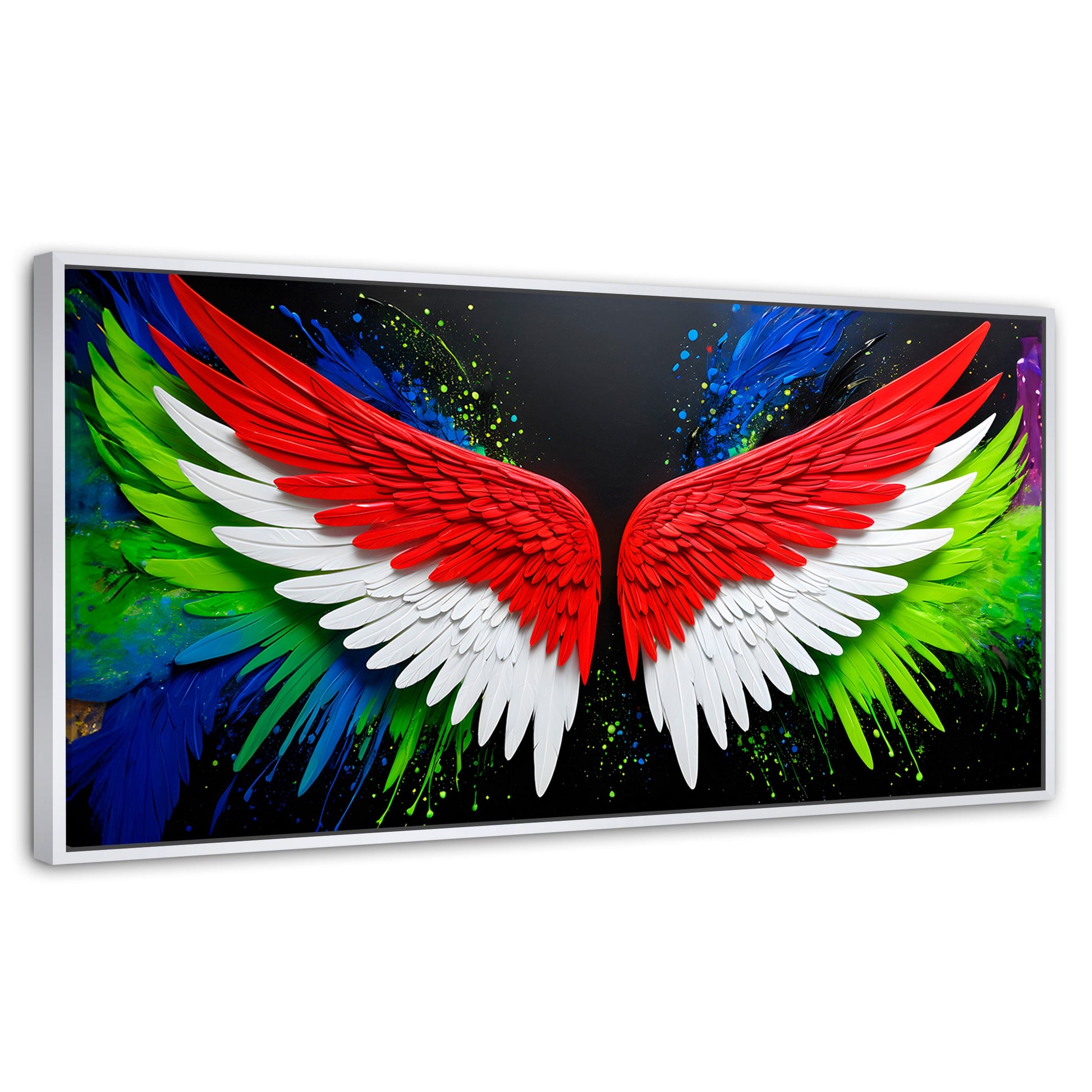 Cuadros Decorativos Canvas Revolution | Alas Angel Radiante | Panoramico | Portada | Marco Dorado