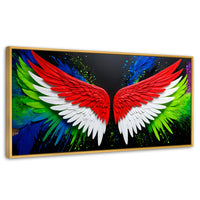 Cuadros Decorativos Canvas Revolution | Alas Angel Radiante | Panoramico | Portada | Marco Madera