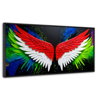Cuadros Decorativos Canvas Revolution | Alas Angel Radiante | Panoramico | Portada | Marco Plateado