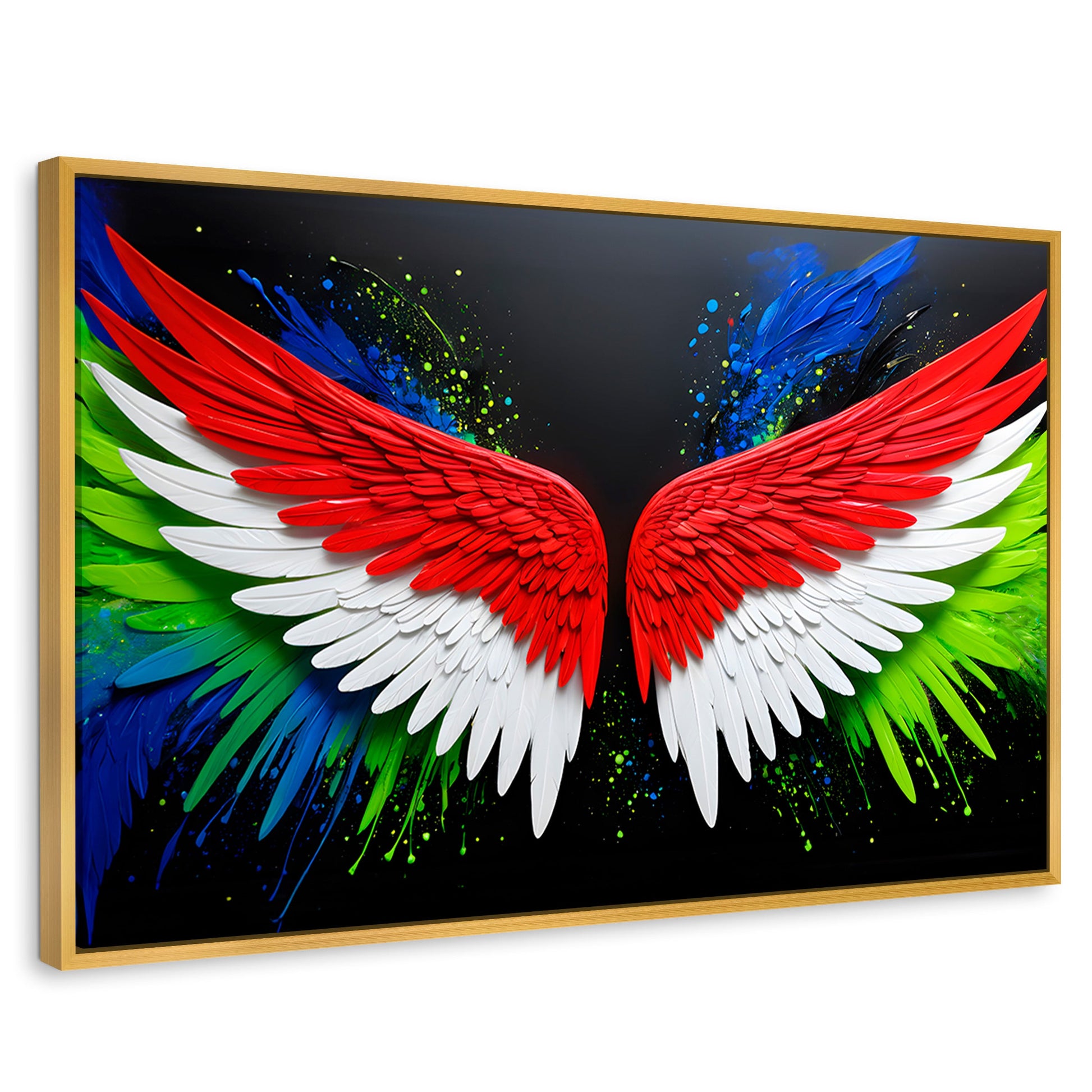 Cuadros Decorativos Canvas Revolution | Alas Angel Radiante | Rectangular | Portada | Marco Dorado