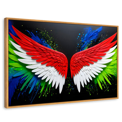 Cuadros Decorativos Canvas Revolution | Alas Angel Radiante | Rectangular | Portada | Marco Madera
