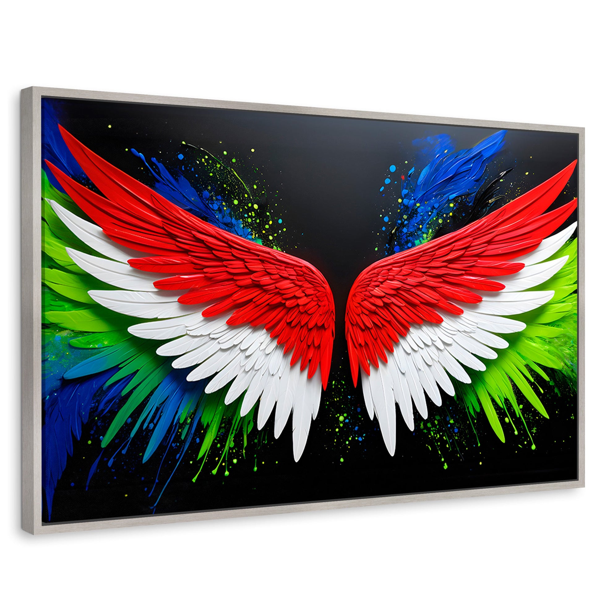 Cuadros Decorativos Canvas Revolution | Alas Angel Radiante | Rectangular | Portada | Marco Plateado