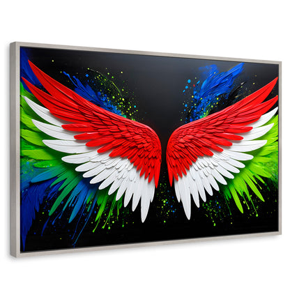 Cuadros Decorativos Canvas Revolution | Alas Angel Radiante | Rectangular | Portada | Marco Plateado