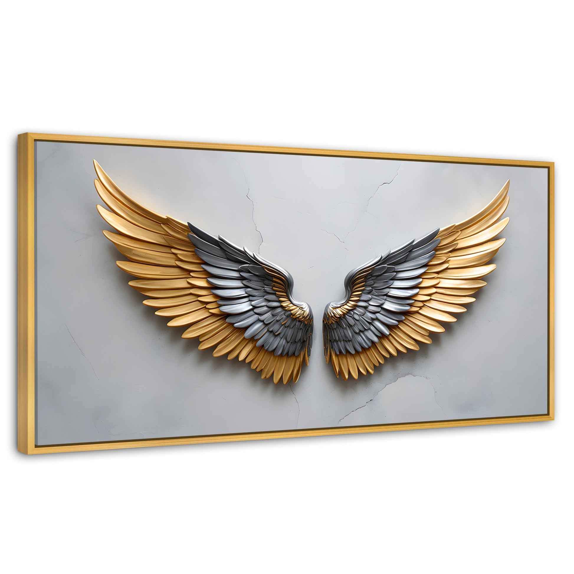 Cuadros Decorativos Canvas Revolution | Alas Angel Sereno | Panoramico | Portada | Marco Madera