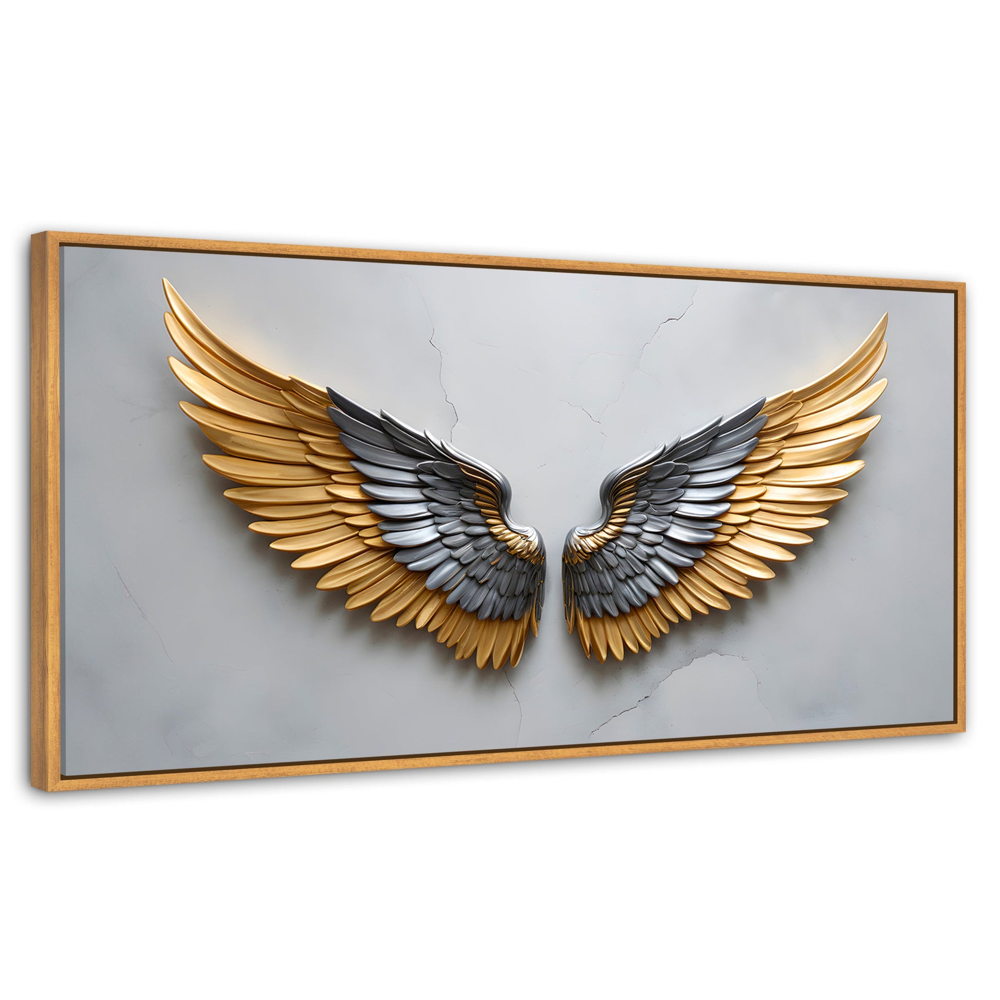 Cuadros Decorativos Canvas Revolution | Alas Angel Sereno | Panoramico | Portada | Marco Negro