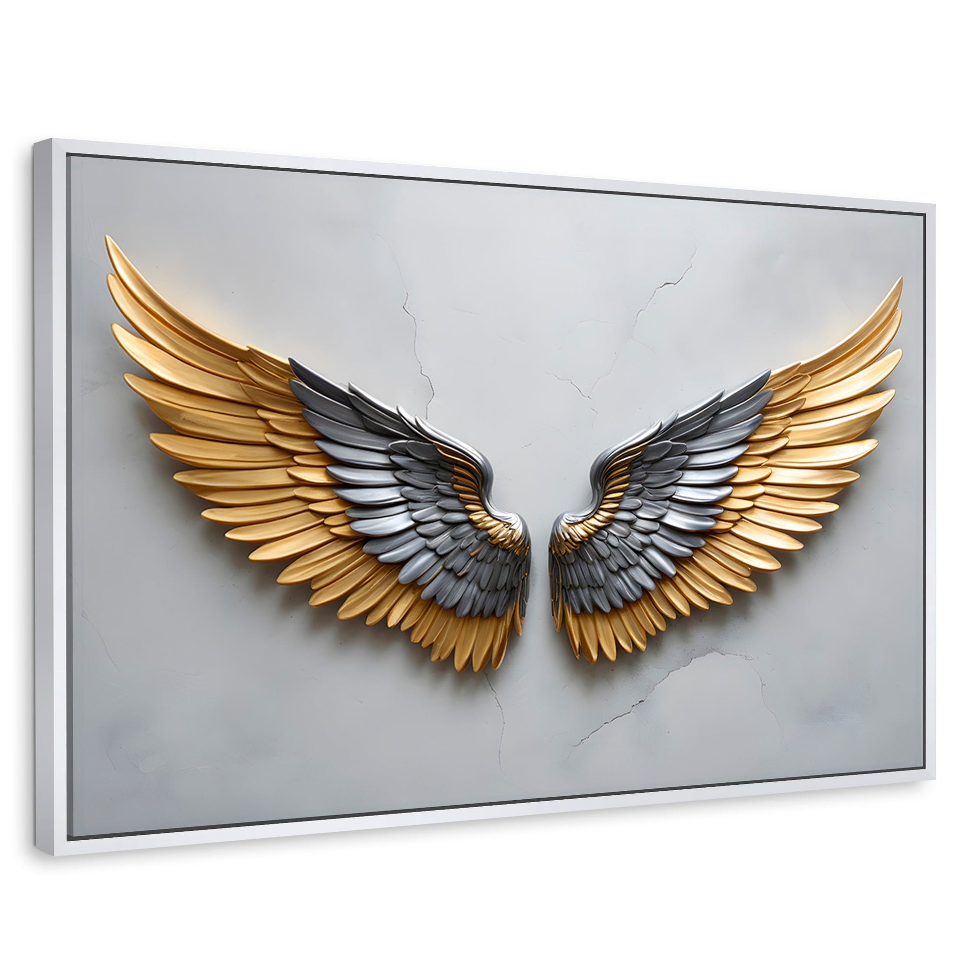 Cuadros Decorativos Canvas Revolution | Alas Angel Sereno | Rectangular | Portada | Marco Blanco