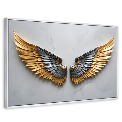 Cuadros Decorativos Canvas Revolution | Alas Angel Sereno | Rectangular | Portada | Marco Blanco