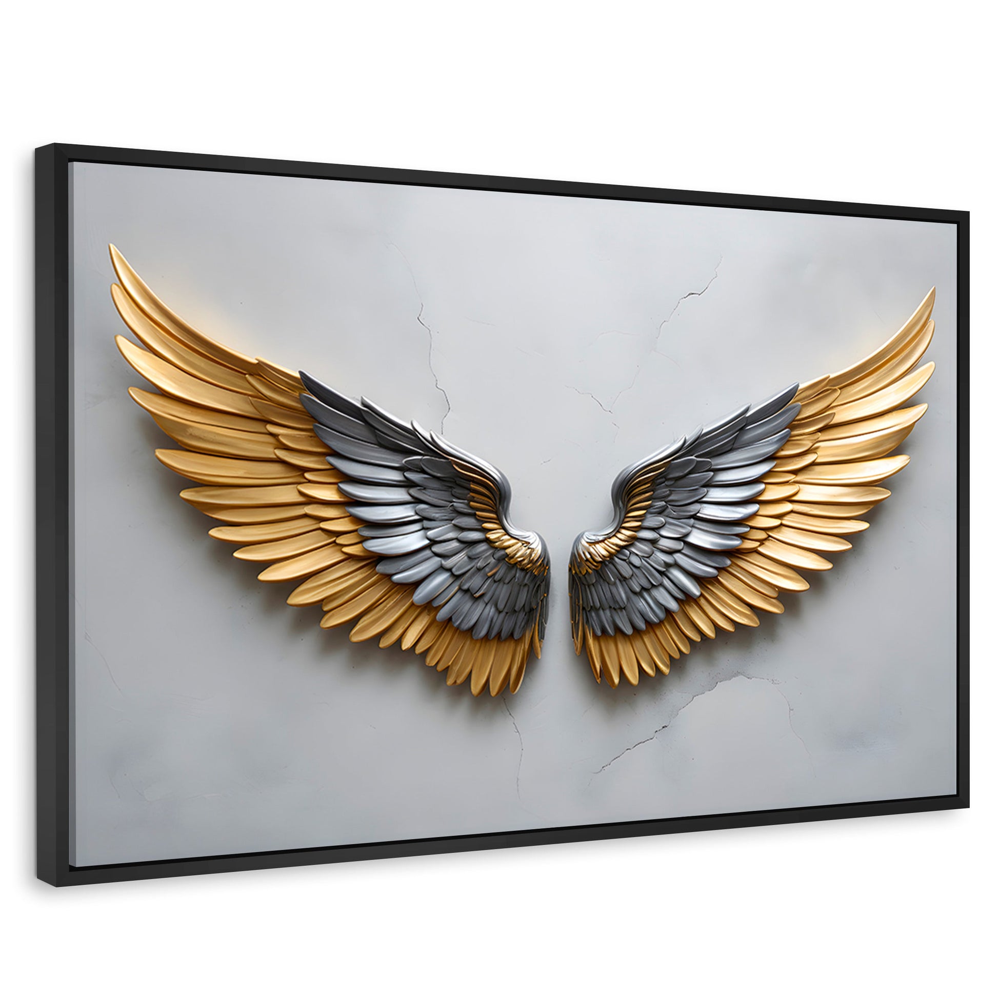 Cuadros Decorativos Canvas Revolution | Alas Angel Sereno | Rectangular | Portada | Marco Negro