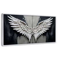 Cuadros Decorativos Canvas Revolution | Alas Angel Sombra | Panoramico | Portada | Marco Dorado