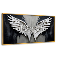 Cuadros Decorativos Canvas Revolution | Alas Angel Sombra | Panoramico | Portada | Marco Madera