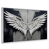 Cuadros Decorativos Canvas Revolution | Alas Angel Sombra | Rectangular | Portada | Marco Blanco