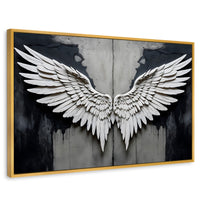 Cuadros Decorativos Canvas Revolution | Alas Angel Sombra | Rectangular | Portada | Marco Dorado