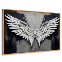 Cuadros Decorativos Canvas Revolution | Alas Angel Sombra | Rectangular | Portada | Marco Madera