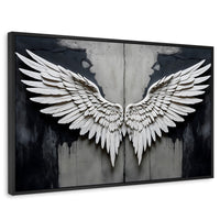 Cuadros Decorativos Canvas Revolution | Alas Angel Sombra | Rectangular | Portada | Marco Negro