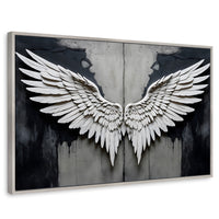 Cuadros Decorativos Canvas Revolution | Alas Angel Sombra | Rectangular | Portada | Marco Plateado
