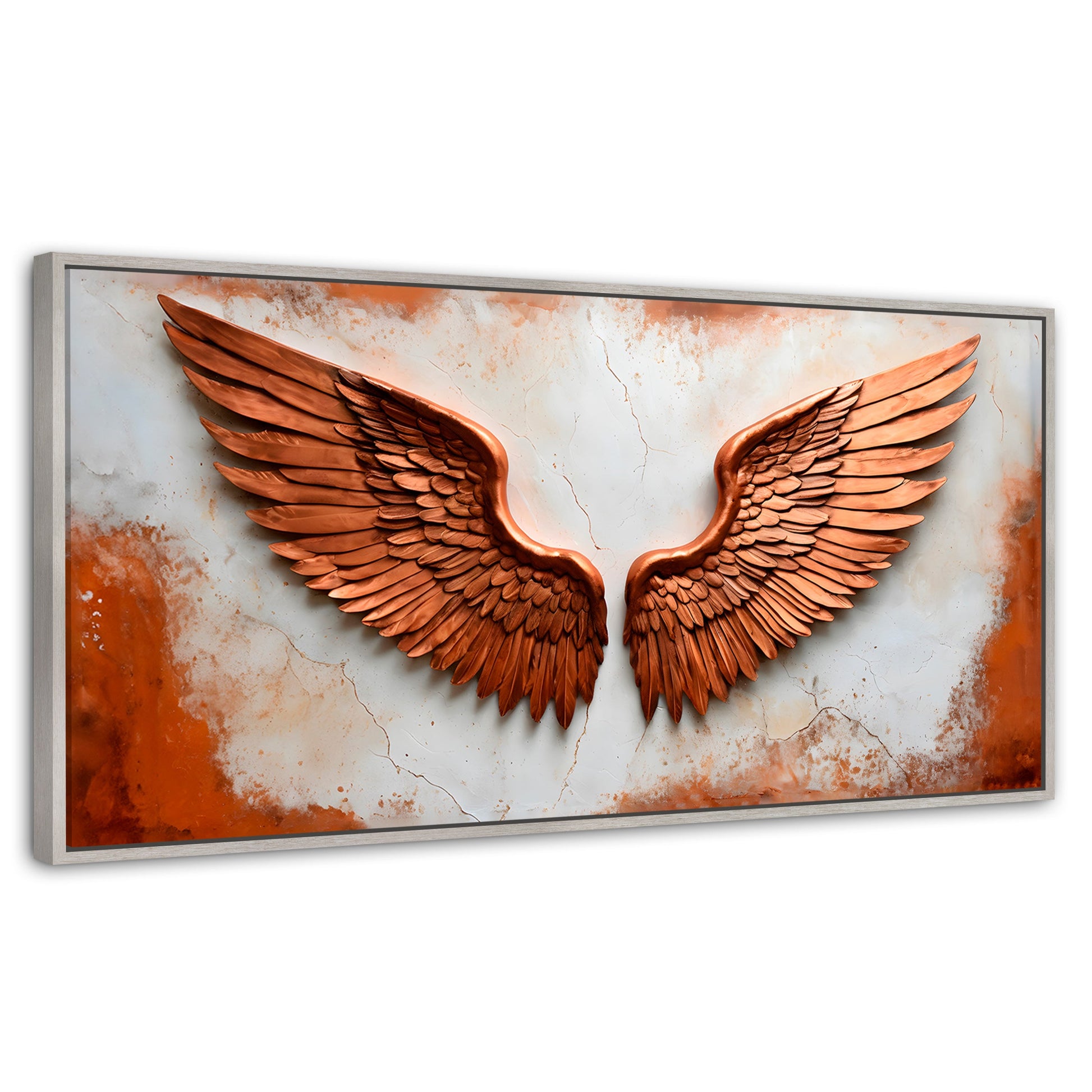Cuadros Decorativos Canvas Revolution | Alas Angel Sublime | Panoramico | Portada | Marco Blanco