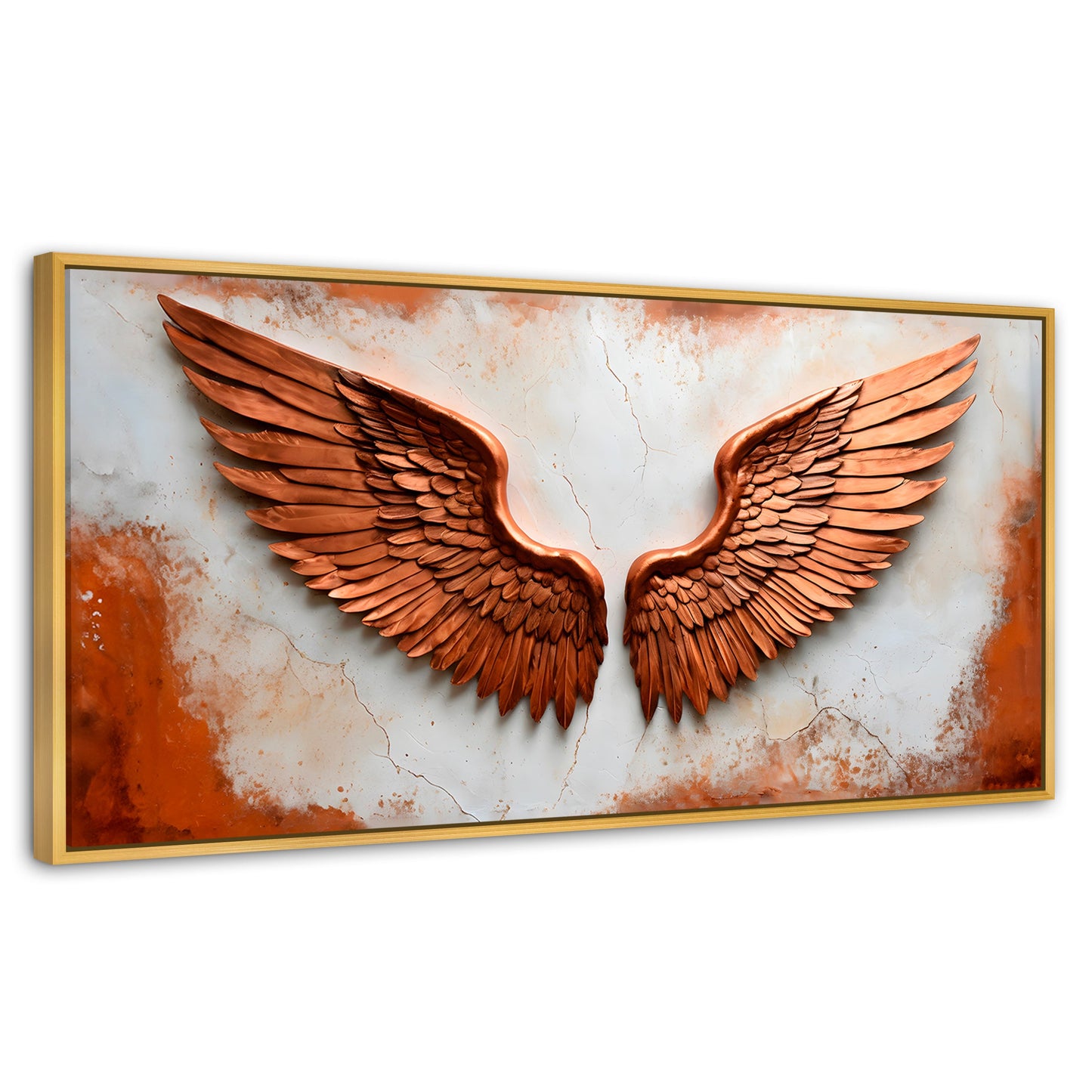 Cuadros Decorativos Canvas Revolution | Alas Angel Sublime | Panoramico | Portada | Marco Madera