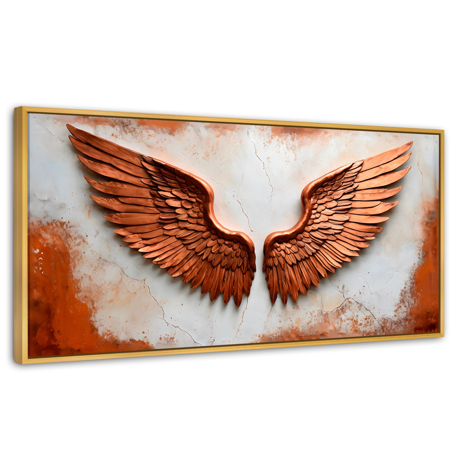 Cuadros Decorativos Canvas Revolution | Alas Angel Sublime | Panoramico | Portada | Marco Madera