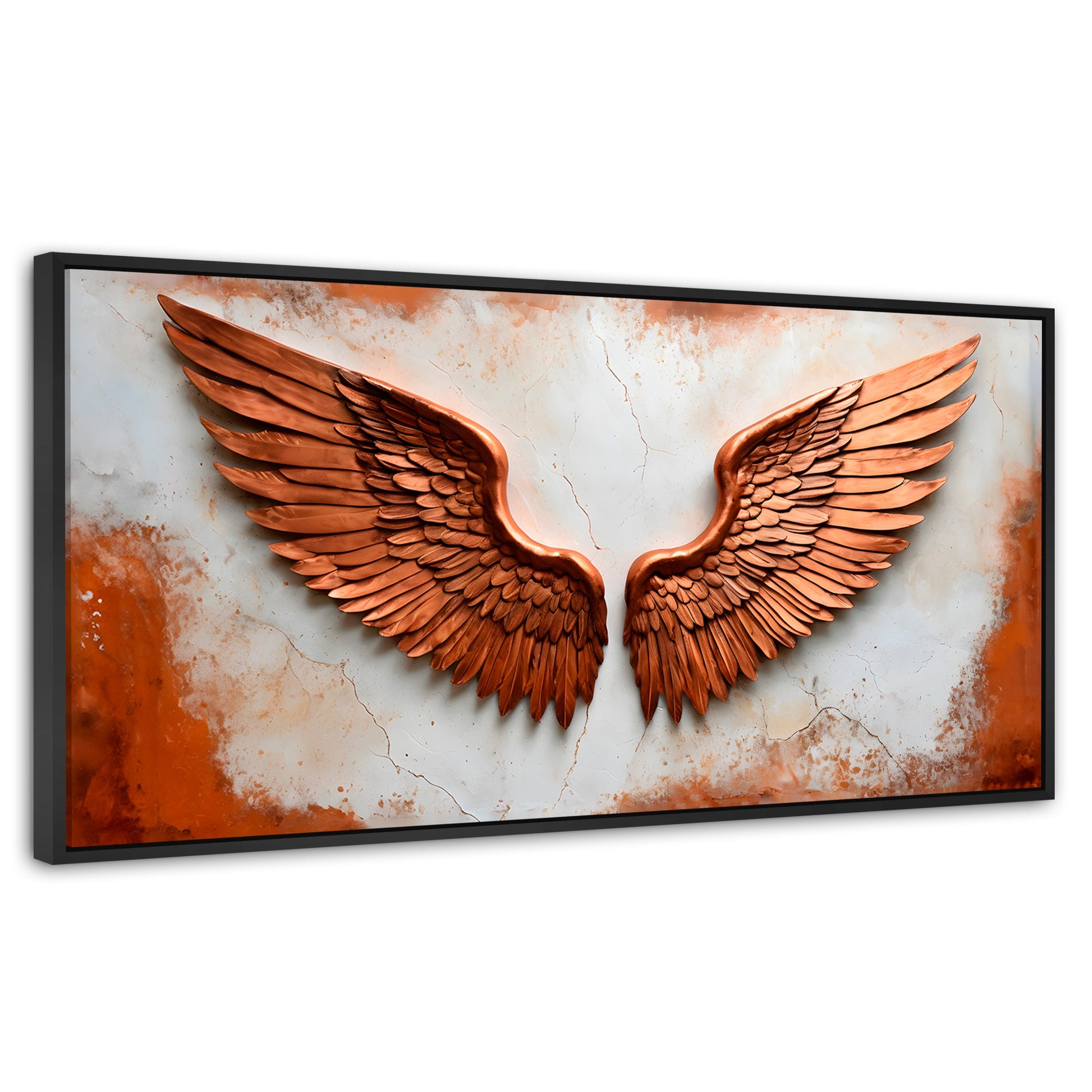 Cuadros Decorativos Canvas Revolution | Alas Angel Sublime | Panoramico | Portada | Marco Plateado