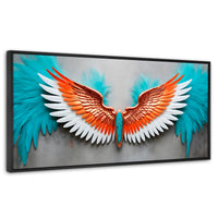 Cuadros Decorativos Canvas Revolution | Alas Angel Suenos | Panoramico | Portada | Marco Plateado