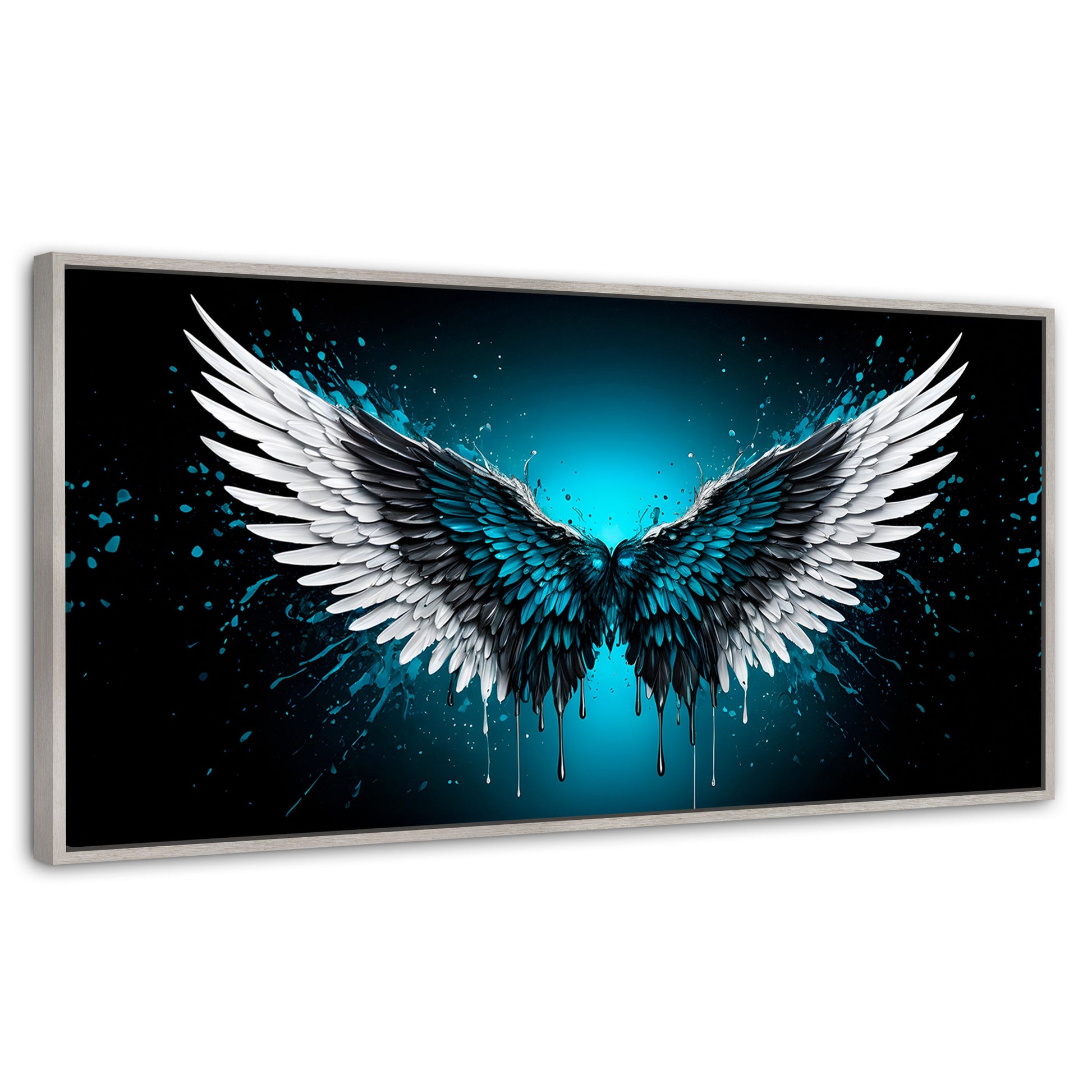 Cuadros Decorativos Canvas Revolution | Alas Angel Vuelo | Panoramico | Portada | Marco Blanco