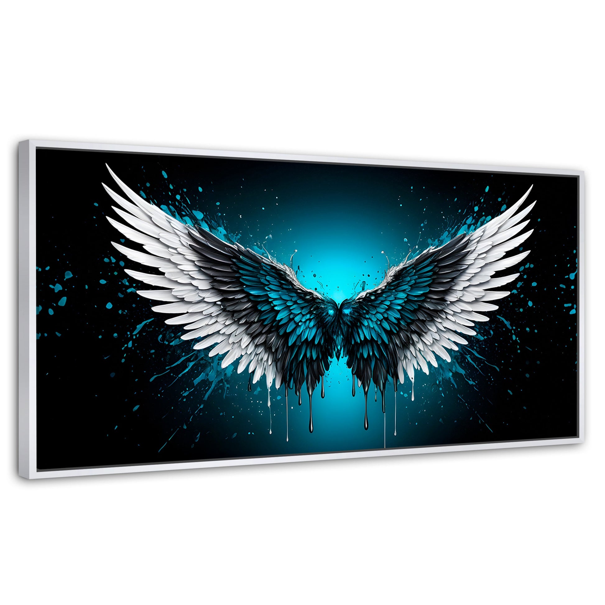 Cuadros Decorativos Canvas Revolution | Alas Angel Vuelo | Panoramico | Portada | Marco Dorado