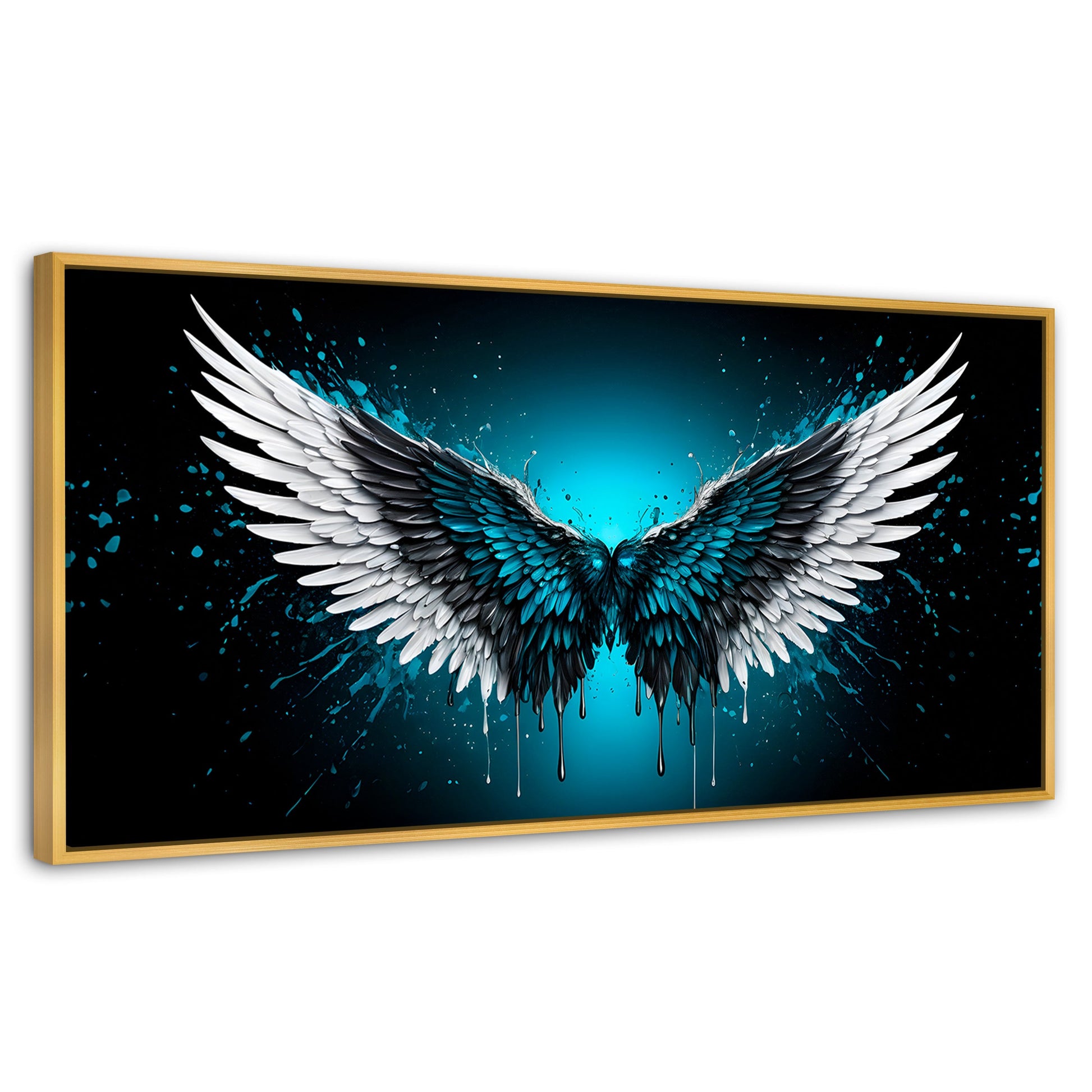 Cuadros Decorativos Canvas Revolution | Alas Angel Vuelo | Panoramico | Portada | Marco Madera