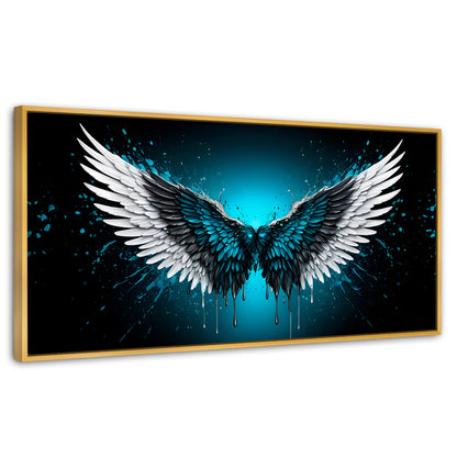 Cuadros Decorativos Canvas Revolution | Alas Angel Vuelo | Panoramico | Portada | Marco Madera