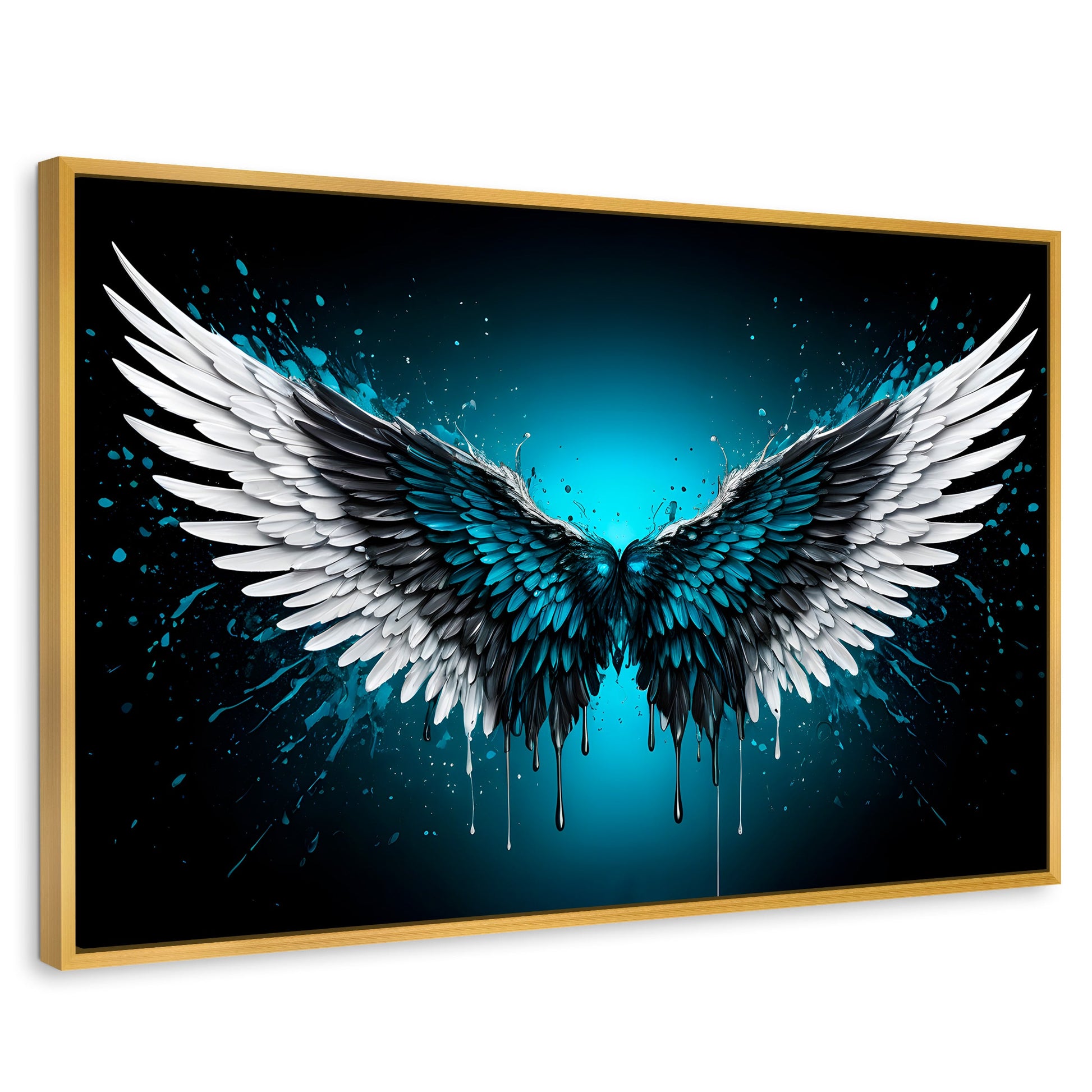Cuadros Decorativos Canvas Revolution | Alas Angel Vuelo | Rectangular | Portada | Marco Dorado