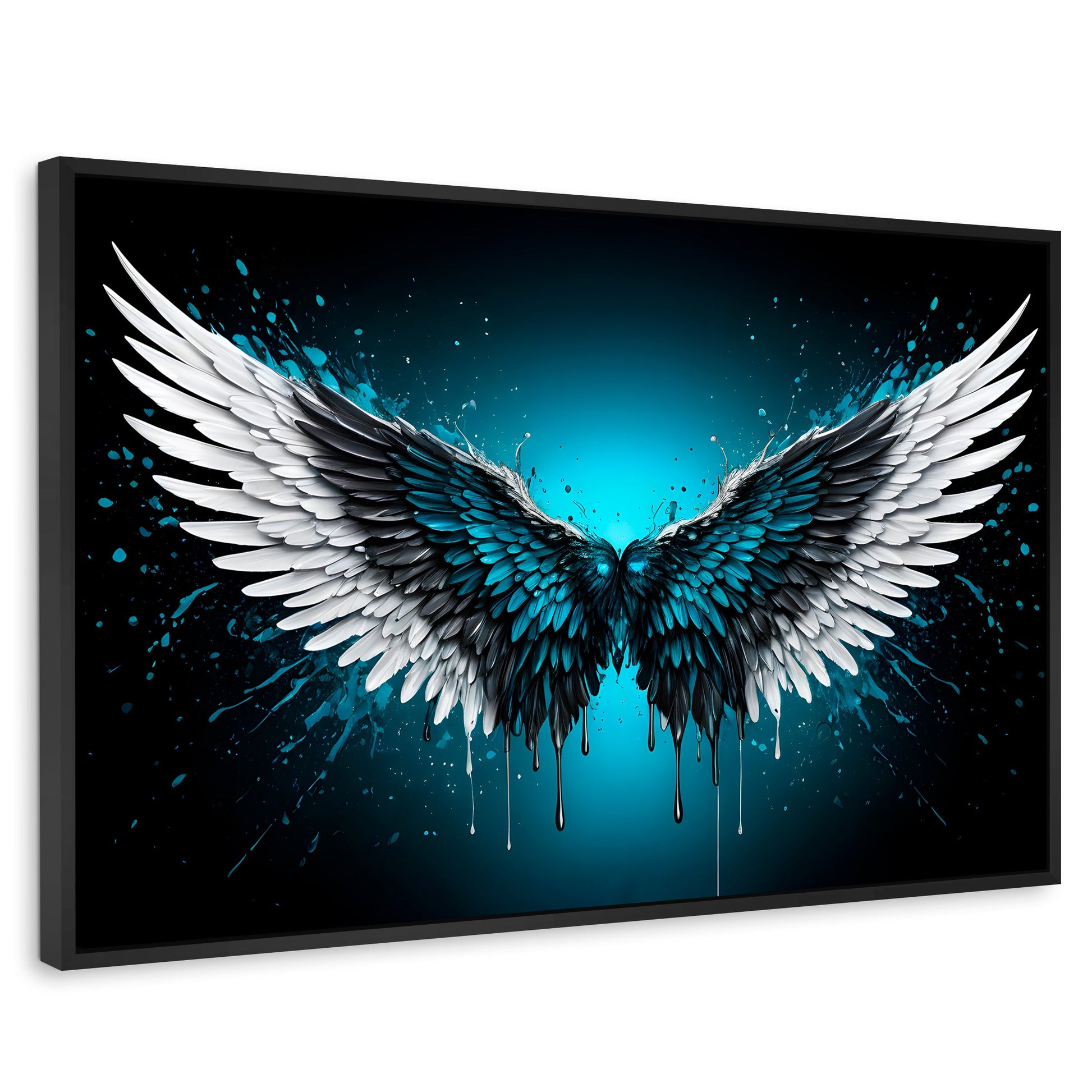 Cuadros Decorativos Canvas Revolution | Alas Angel Vuelo | Rectangular | Portada | Marco Negro