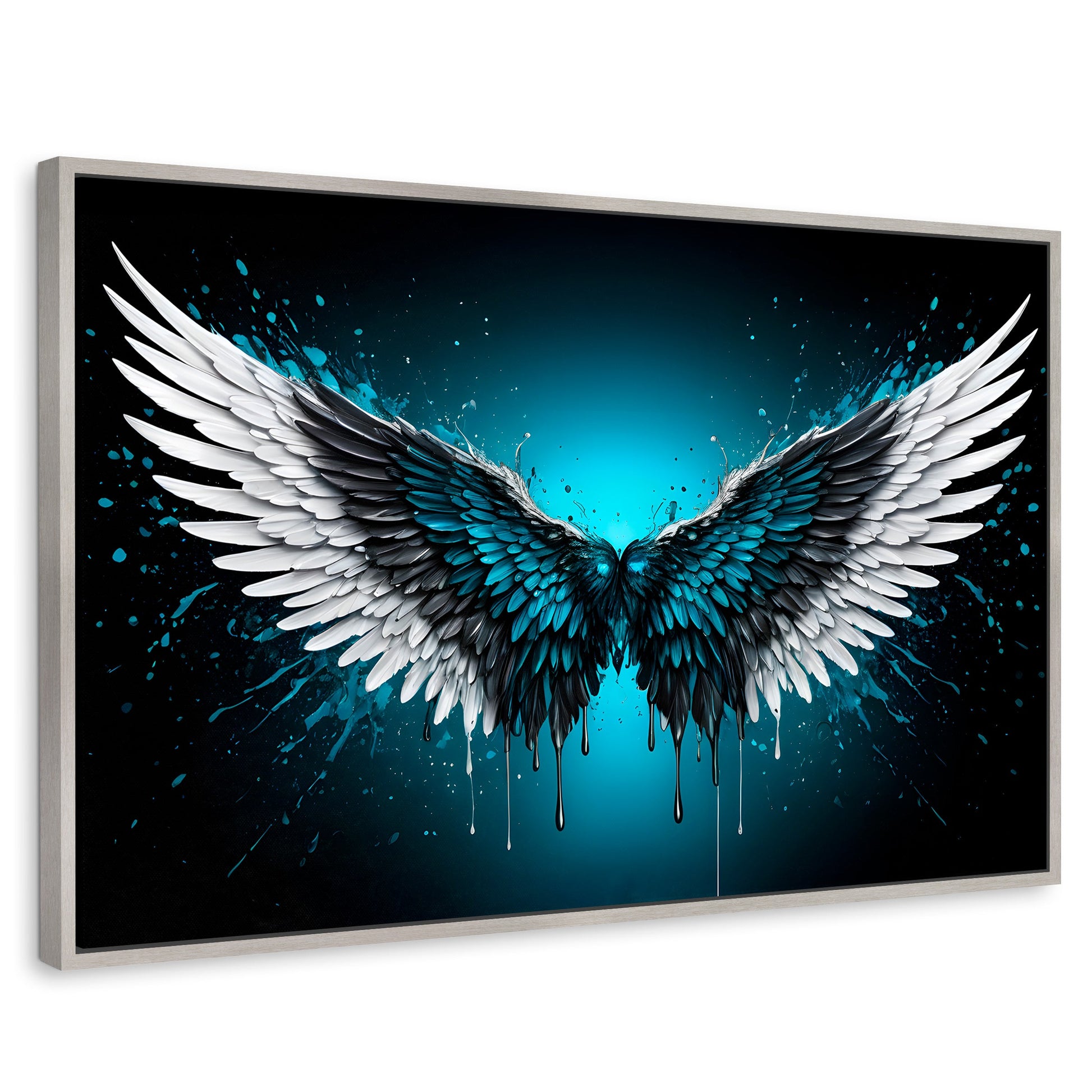 Cuadros Decorativos Canvas Revolution | Alas Angel Vuelo | Rectangular | Portada | Marco Plateado