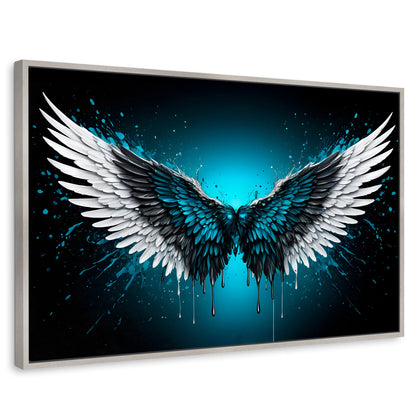 Cuadros Decorativos Canvas Revolution | Alas Angel Vuelo | Rectangular | Portada | Marco Plateado