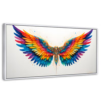 Cuadros Decorativos Canvas Revolution | Alas Color De Angel | Panoramico | Portada | Marco Dorado