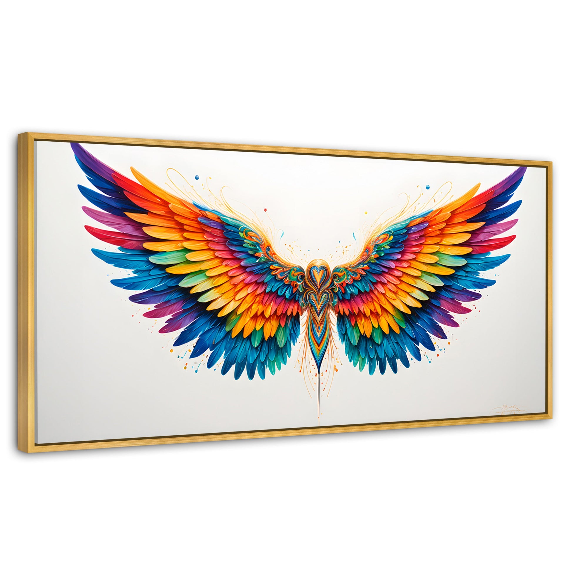 Cuadros Decorativos Canvas Revolution | Alas Color De Angel | Panoramico | Portada | Marco Madera