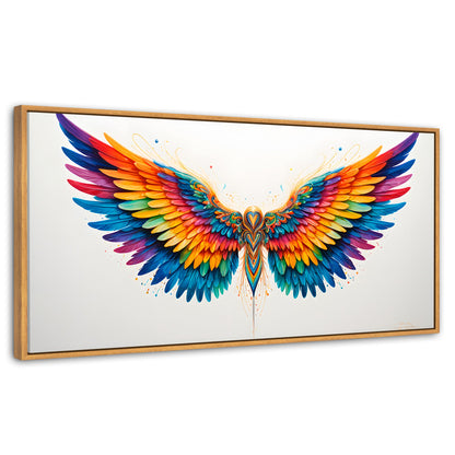 Cuadros Decorativos Canvas Revolution | Alas Color De Angel | Panoramico | Portada | Marco Negro