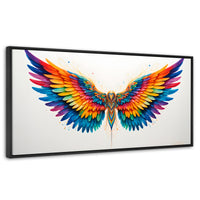Cuadros Decorativos Canvas Revolution | Alas Color De Angel | Panoramico | Portada | Marco Plateado