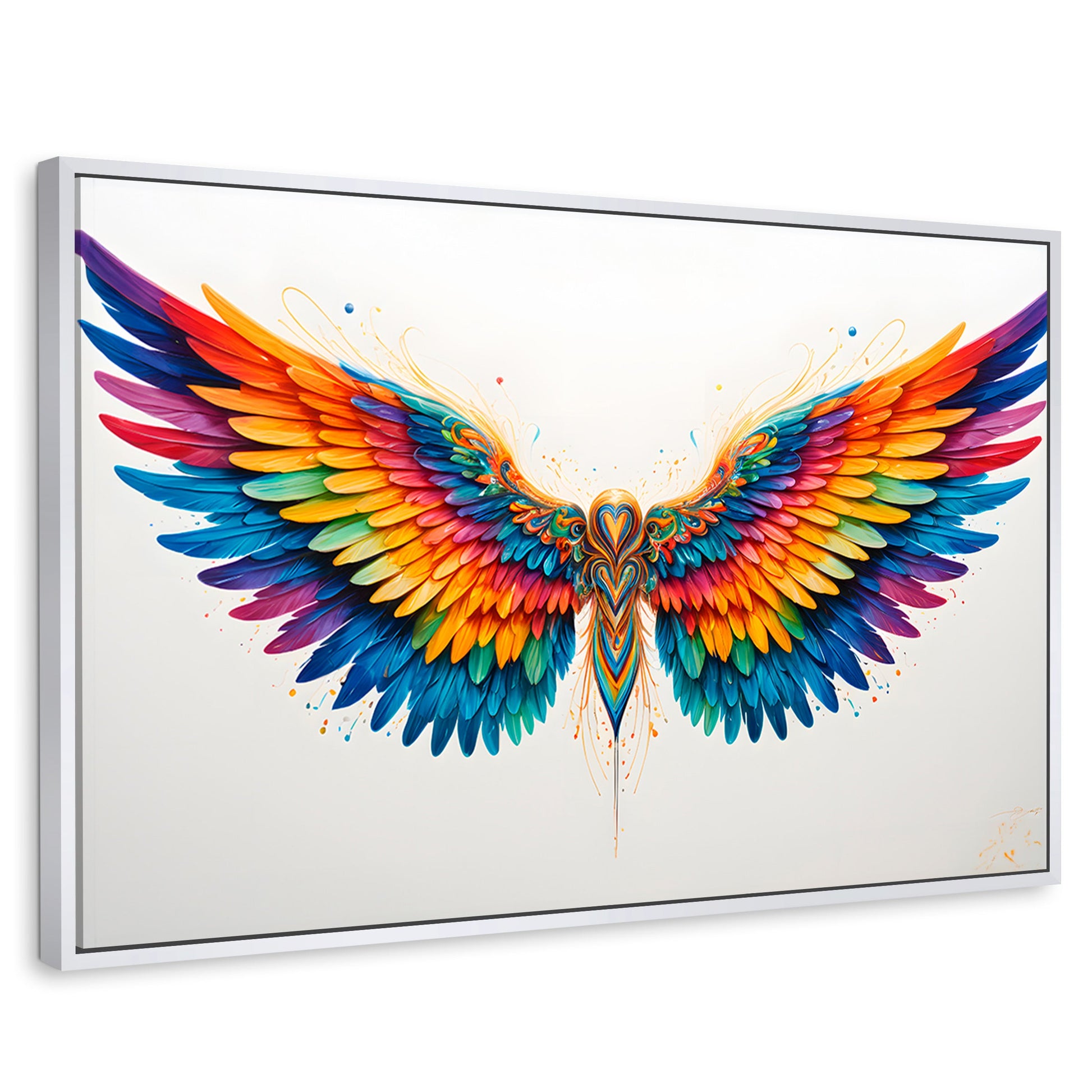 Cuadros Decorativos Canvas Revolution | Alas Color De Angel | Rectangular | Portada | Marco Blanco