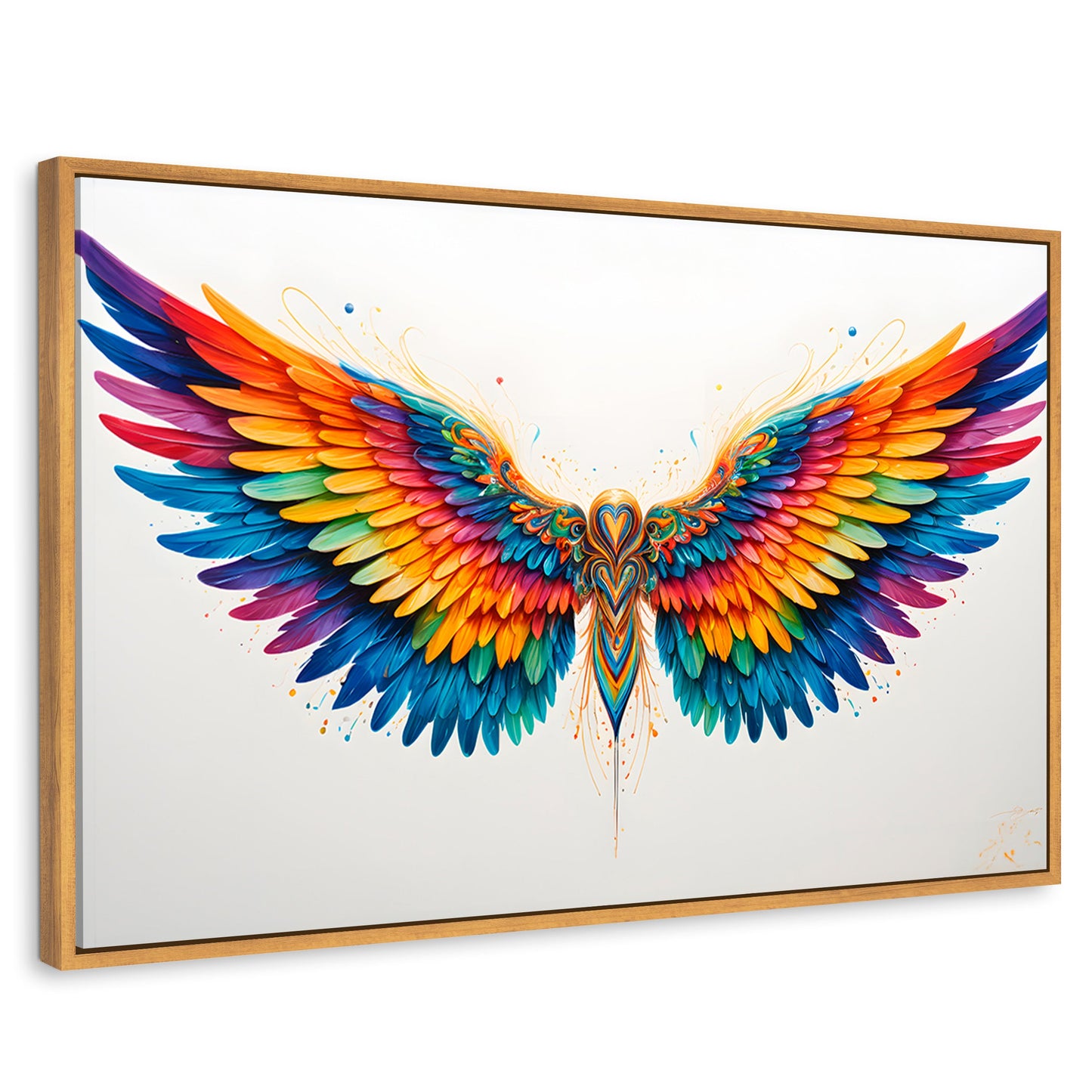 Cuadros Decorativos Canvas Revolution | Alas Color De Angel | Rectangular | Portada | Marco Madera