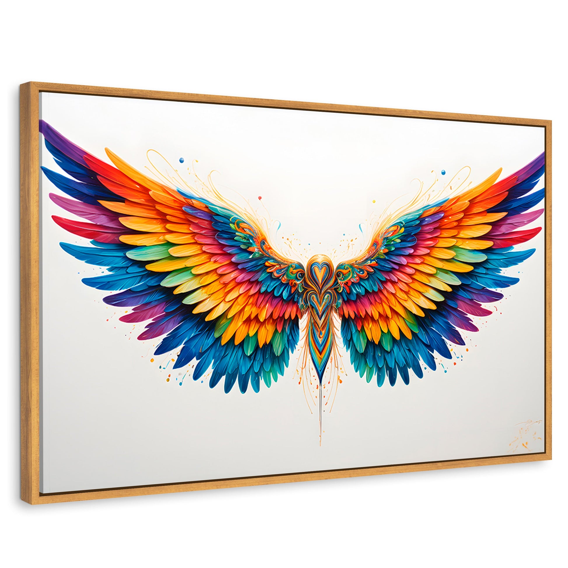 Cuadros Decorativos Canvas Revolution | Alas Color De Angel | Rectangular | Portada | Marco Madera