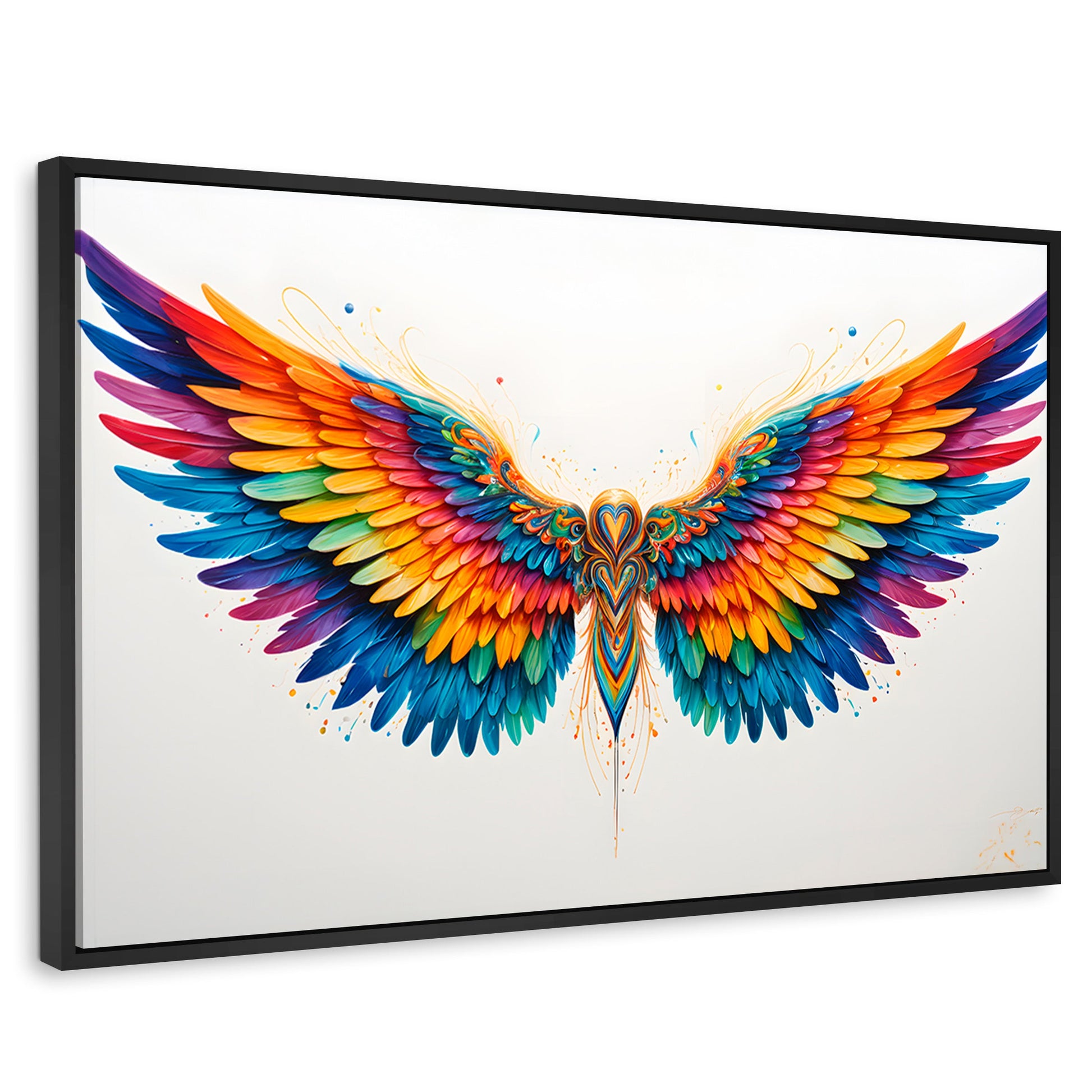 Cuadros Decorativos Canvas Revolution | Alas Color De Angel | Rectangular | Portada | Marco Negro