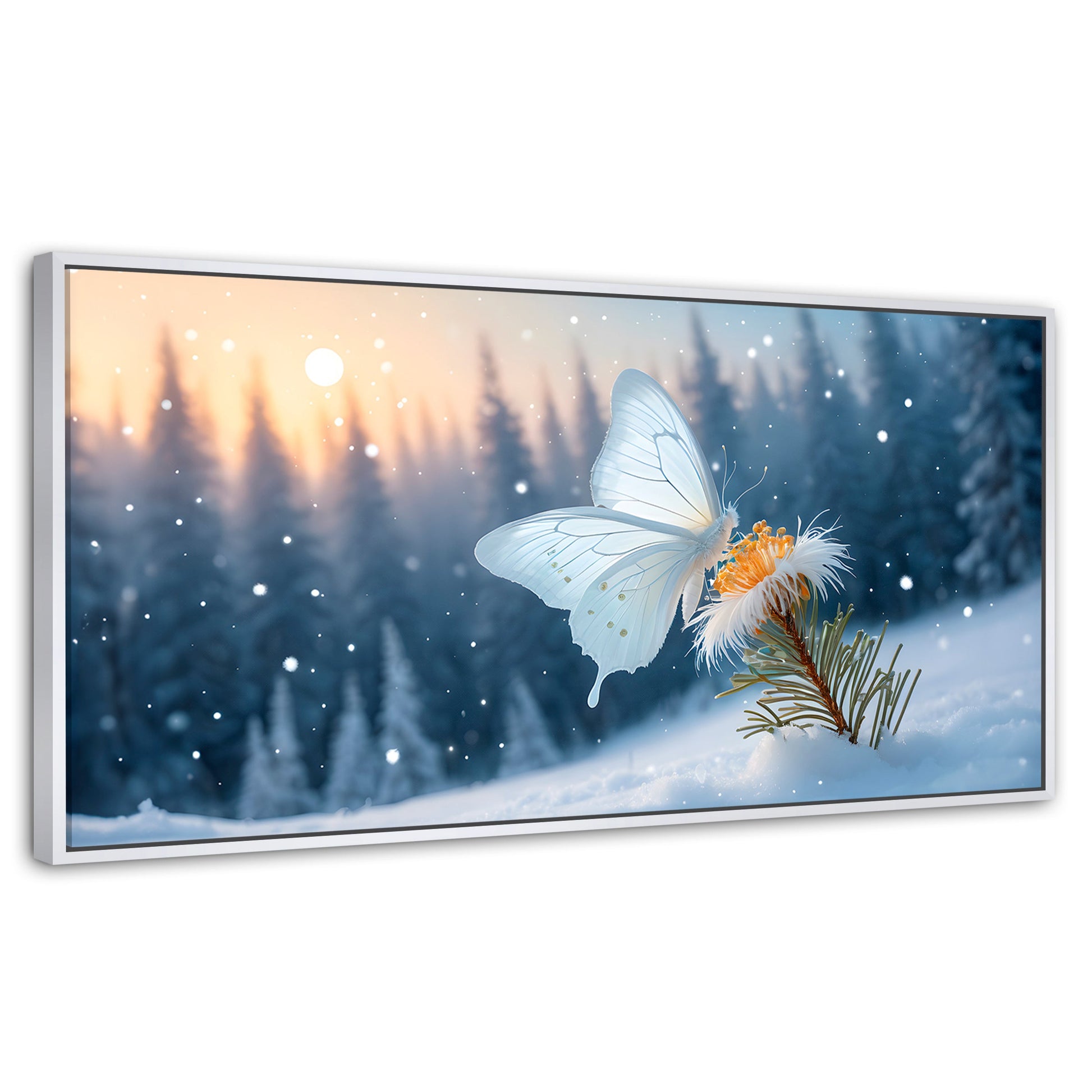 Cuadros Decorativos Canvas Revolution | Alas De Nieve | Panoramico | Portada | Marco Dorado
