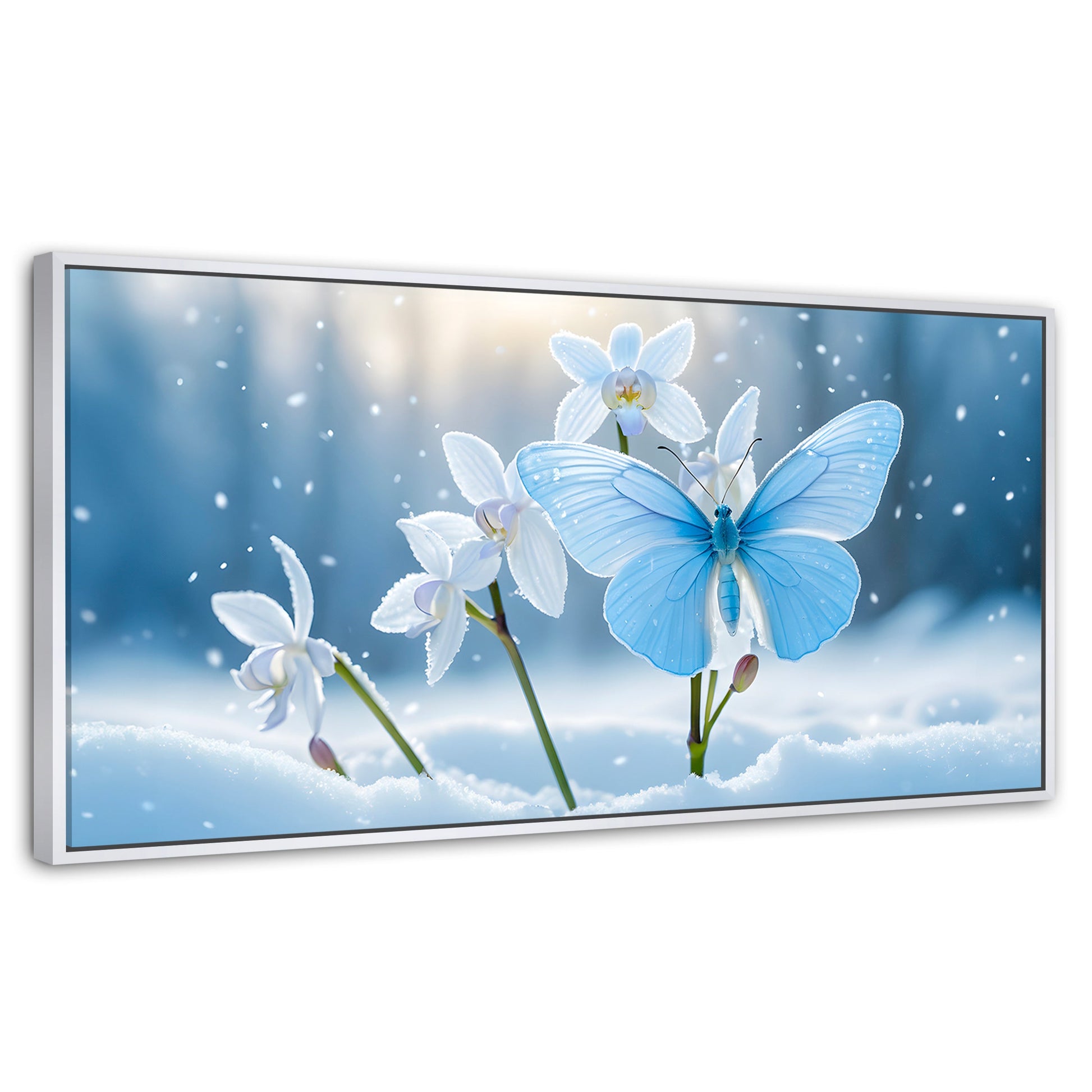Cuadros Decorativos Canvas Revolution | Alas En Hielo | Panoramico | Portada | Marco Dorado