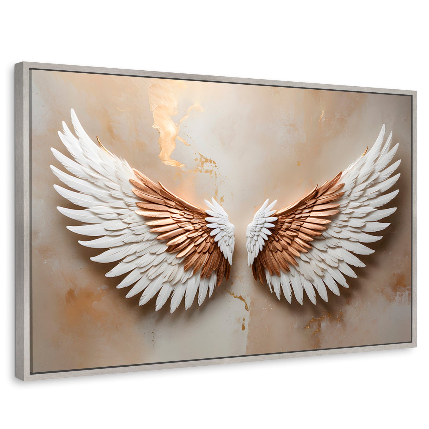 Cuadros Decorativos Canvas Revolution | Alas Espiritu Sol | Rectangular | Portada | Marco Plateado