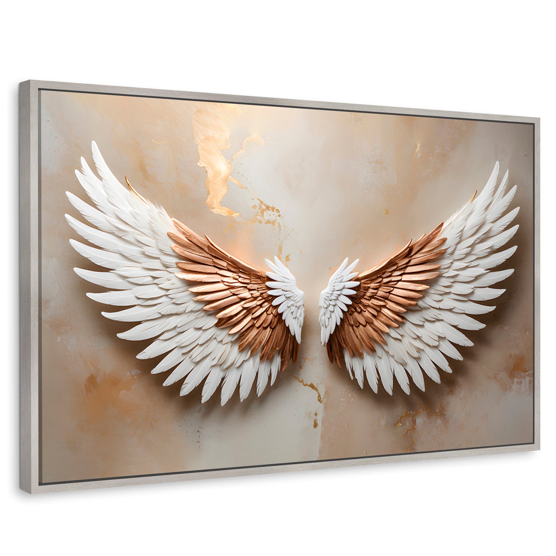 Cuadros Decorativos Canvas Revolution | Alas Espiritu Sol | Rectangular | Portada | Marco Plateado