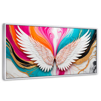 Cuadros Decorativos Canvas Revolution | Alas Fusion Color | Panoramico | Portada | Marco Dorado