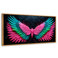 Cuadros Decorativos Canvas Revolution | Alas Luz Angeles | Panoramico | Portada | Marco Negro