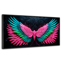 Cuadros Decorativos Canvas Revolution | Alas Luz Angeles | Panoramico | Portada | Marco Plateado