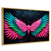 Cuadros Decorativos Canvas Revolution | Alas Luz Angeles | Rectangular | Portada | Marco Dorado