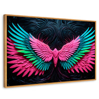 Cuadros Decorativos Canvas Revolution | Alas Luz Angeles | Rectangular | Portada | Marco Madera