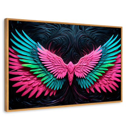 Cuadros Decorativos Canvas Revolution | Alas Luz Angeles | Rectangular | Portada | Marco Madera